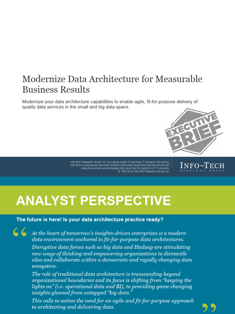 Modernize Data Architecture for Success | PDF | Big Data | Enterprise ...
