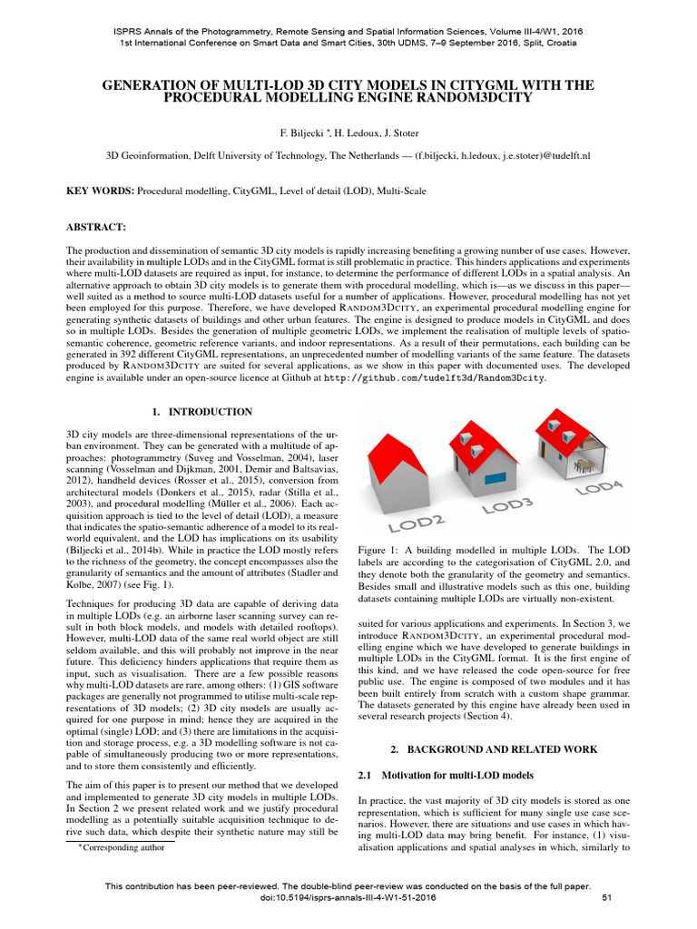 Multi-LOD 3D City Models in CityGML | PDF
