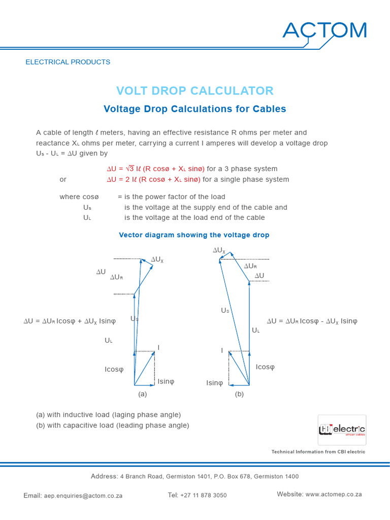 Volt Drop Calculator PDF Electronic Engineering 