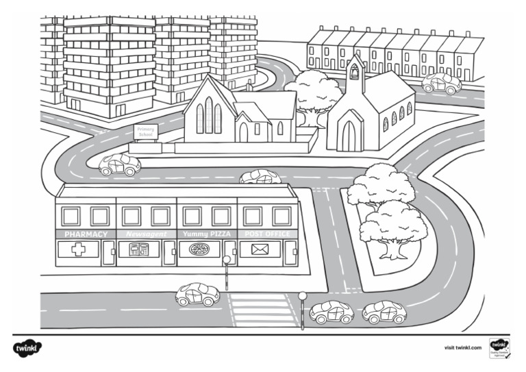 City Map Coloring Page | PDF