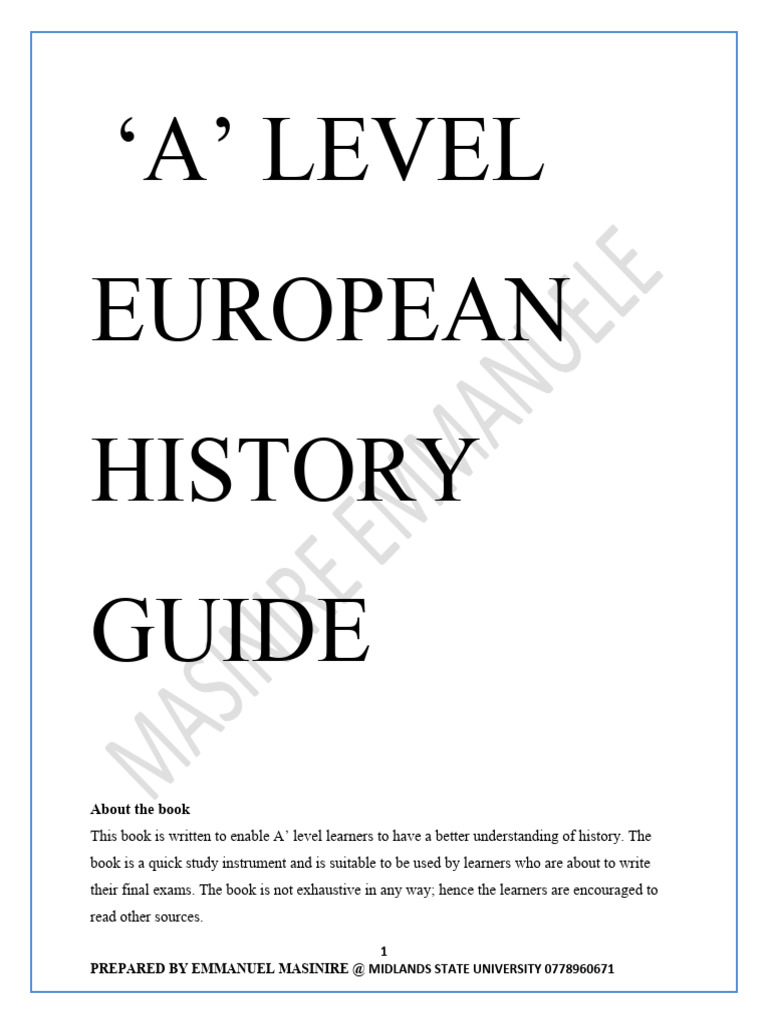 A' Level European History Guide | Download Free PDF | Taxes | French ...