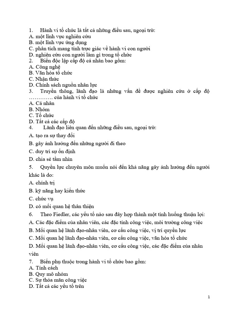 On Tap Trac Nghiem | PDF