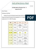 CIR 45 Revised Datesheet - Periodic Test - II (Grade III To VIII)