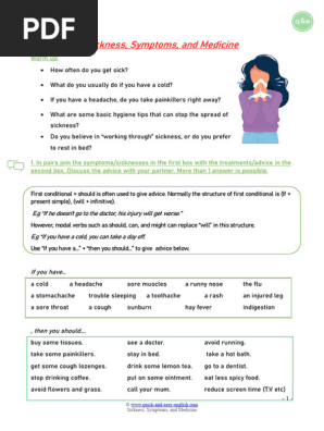 Sickness Symptoms and Medicine B1 TV