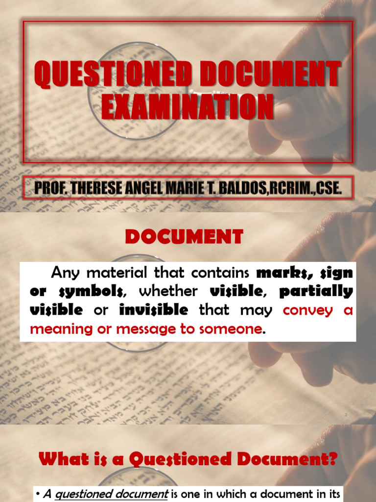 Questioned Document Examination PDF