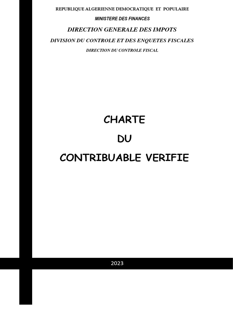 Charte du Contribuable Vérifié 2023 | PDF | Impôts | Impôt sur le revenu