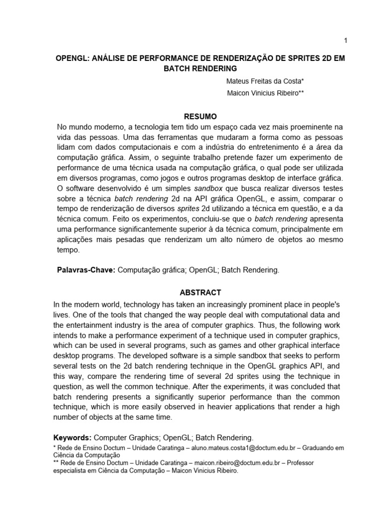 OpenGL: Performance em Batch 2D | PDF