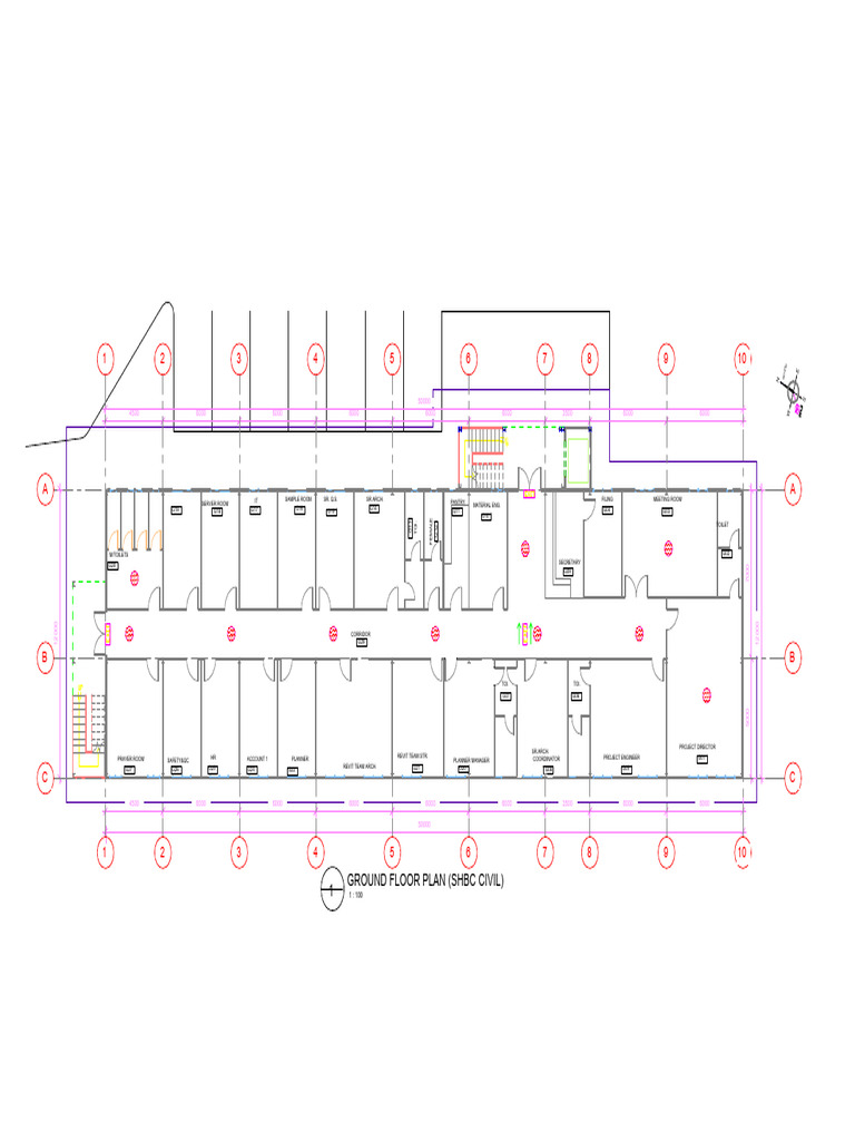 1111site Office Ceiling Plans - Gr-1st-2nd (1) - em & Exit-Model | PDF
