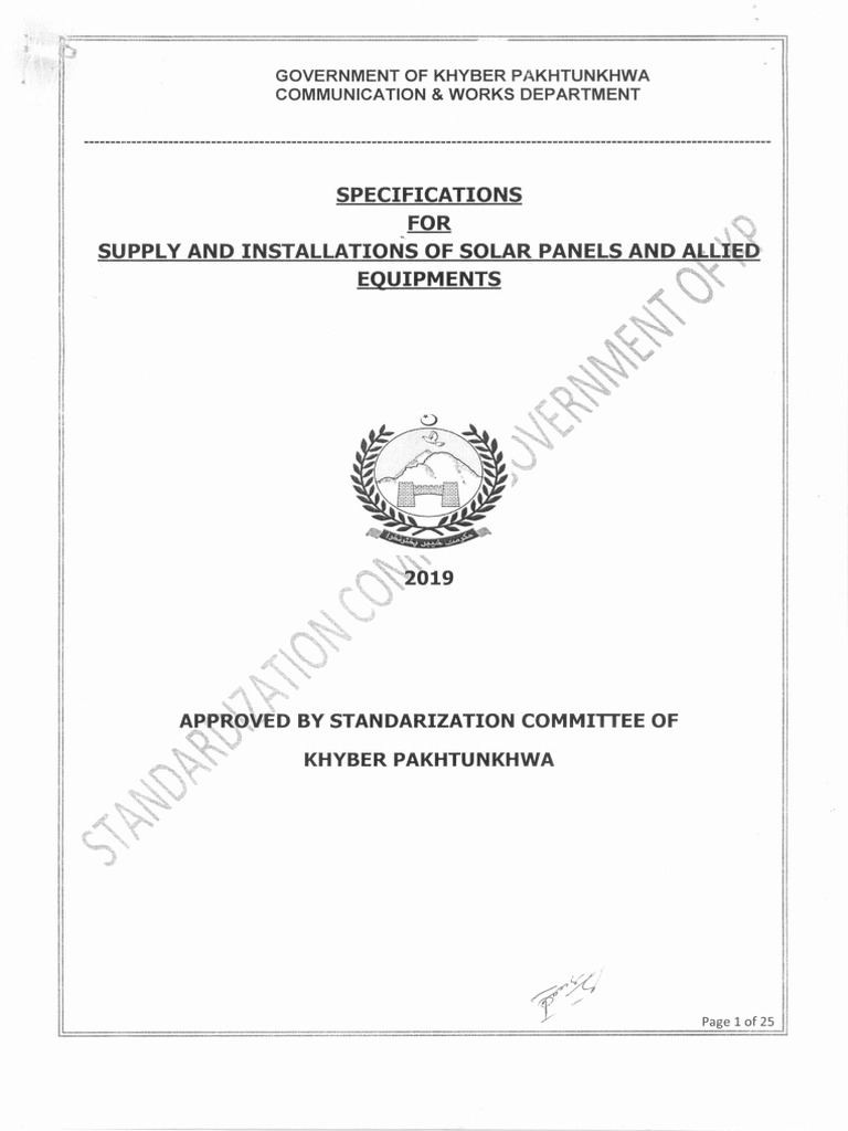 Solar Panel Installation Specifications | PDF | Rechargeable Battery ...