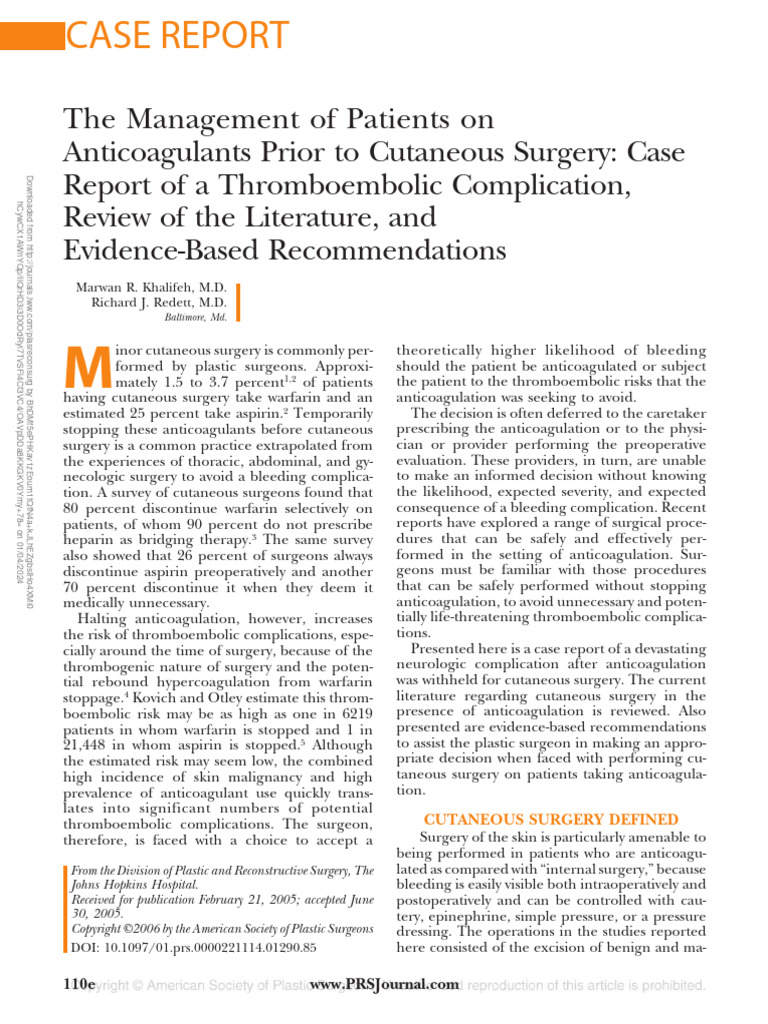 4.the Management of Patients On Anticoagulants Prior.16 | PDF | Surgery ...