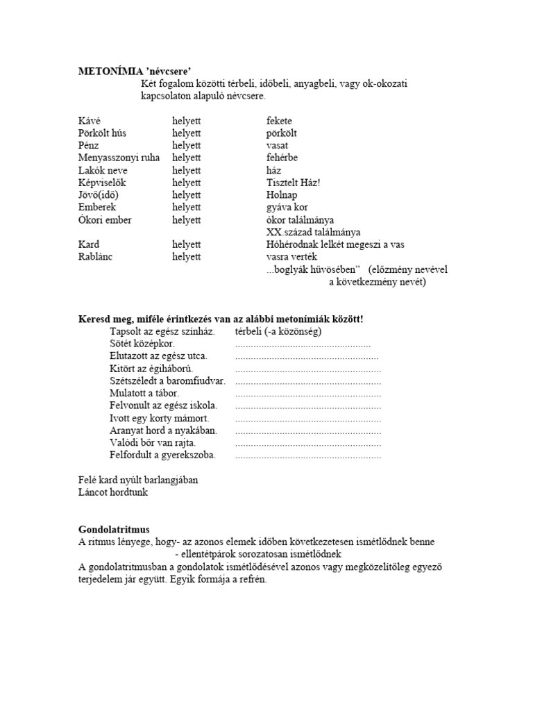 METONÍMIA | PDF