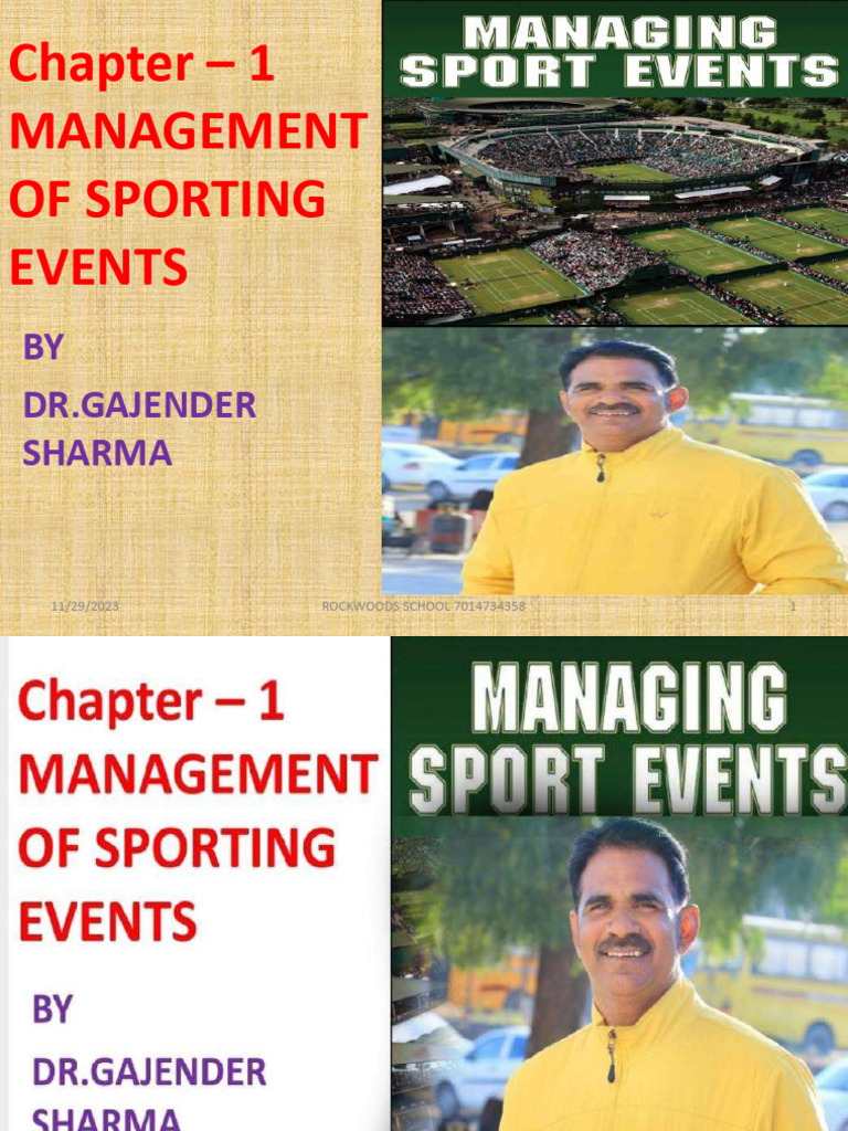 Chapter 1 Management and Sporting Events GS Download Free PDF