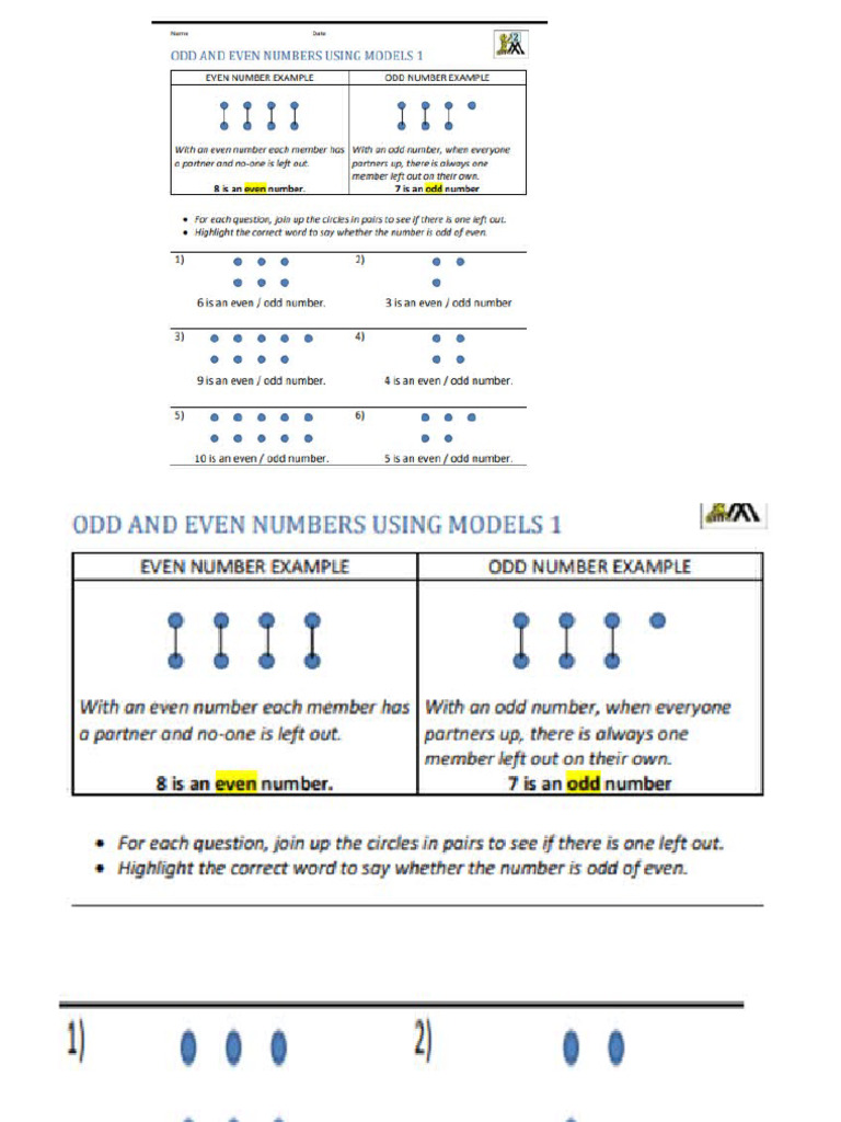 odd and even numbers | PDF