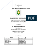 Chapter-5: Risk, Return and The Historical Record: An Assignment On