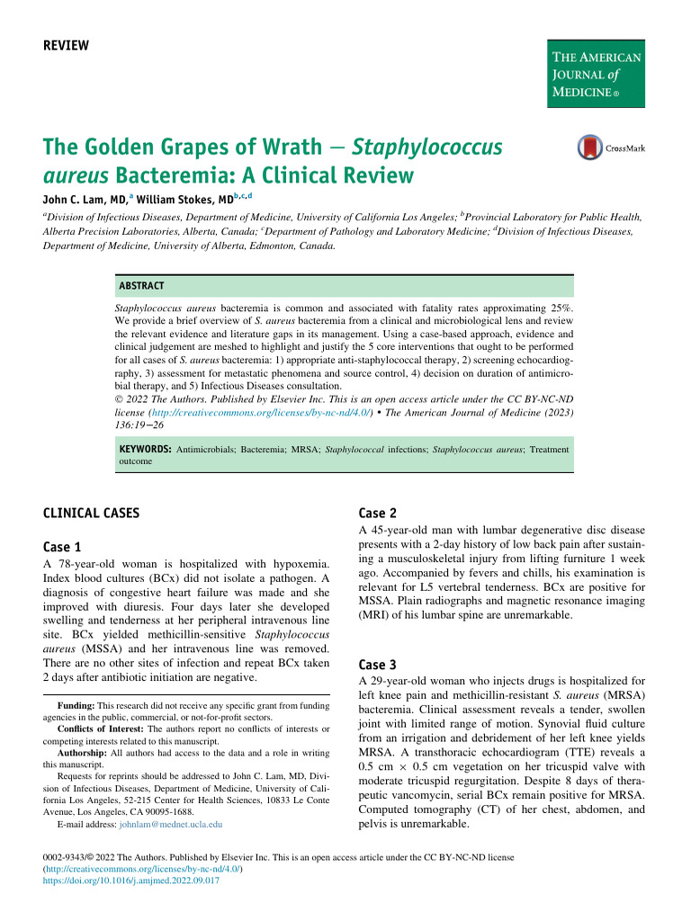 1 s2.0 S0002934322007227 Main | PDF | Staphylococcus Aureus ...