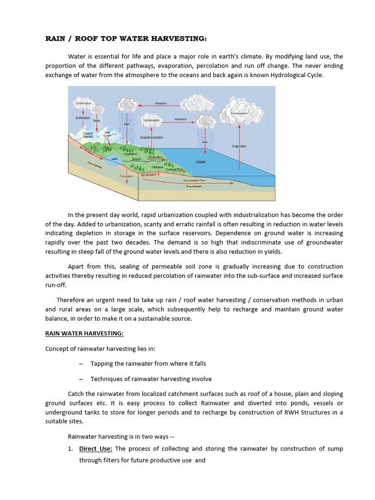 Rain Water Harvesting Procedures Compressed Pdf Groundwater Water