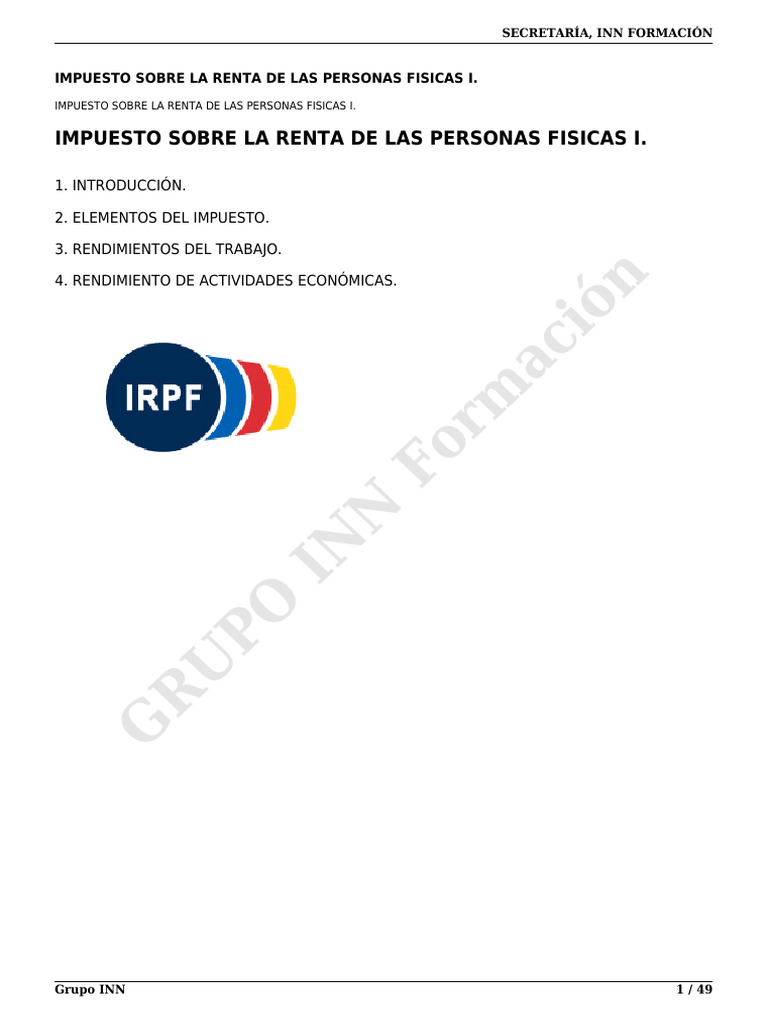 Impuesto sobre la Renta de Personas Físicas | PDF | Impuestos | Fondo ...