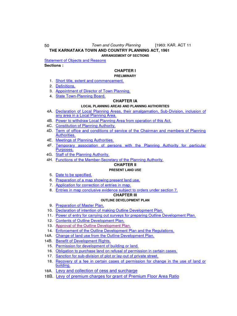 The karnataka town and country planning act 1961 pdf bill law
