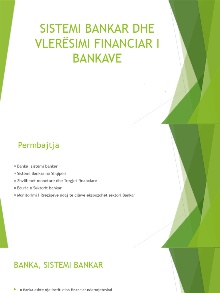 Sistemi Bankar Dhe Vlerësimi Financiar I Bankave | PDF