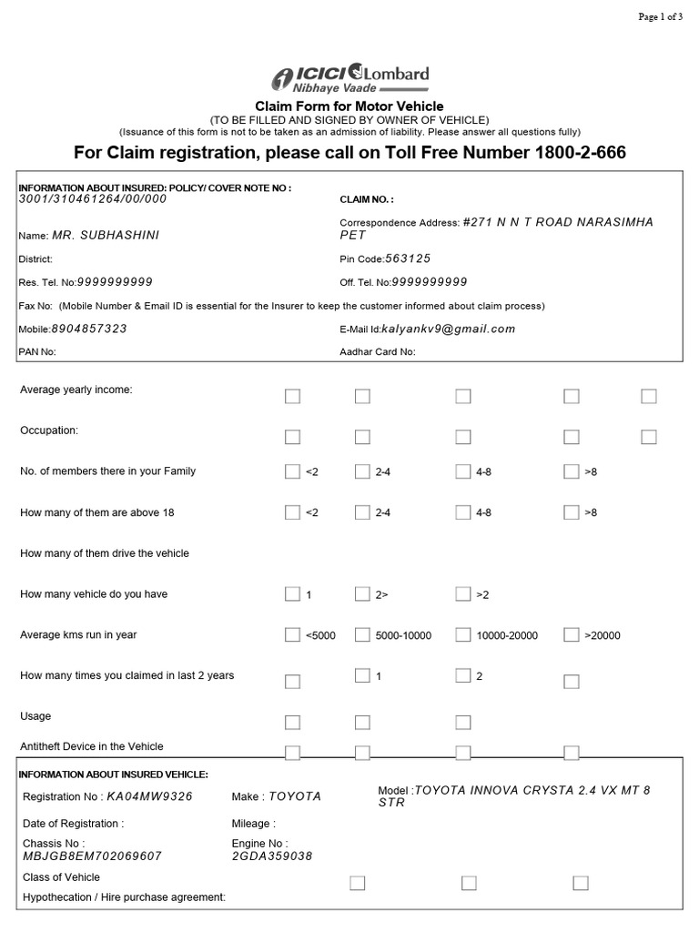 Insurance Document PDF Payments Financial Services