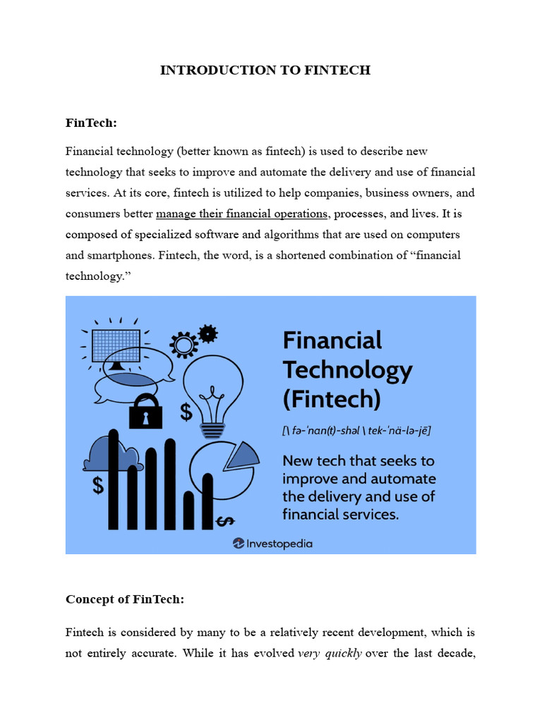 Introduction to Fintech Overview | PDF | Cryptocurrency | Security
