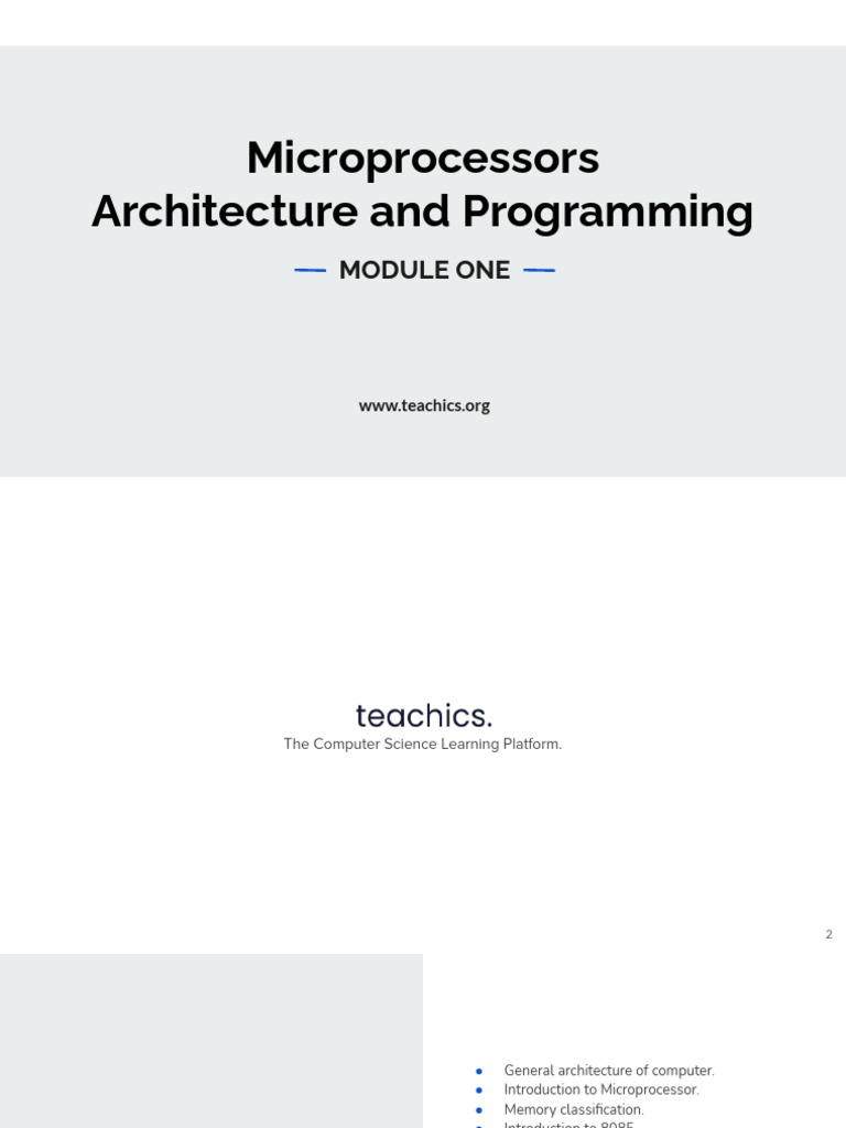 Microprocessors Architecture and Programming - MODULE 1 | PDF