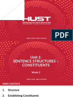 Unit 1 - Sentence Structures - Constituents