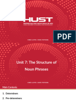 Unit 7 - The Structure of Noun Phrases