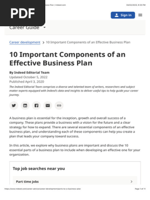 10 Important Components of an Effective Business Plan | Indeed.com