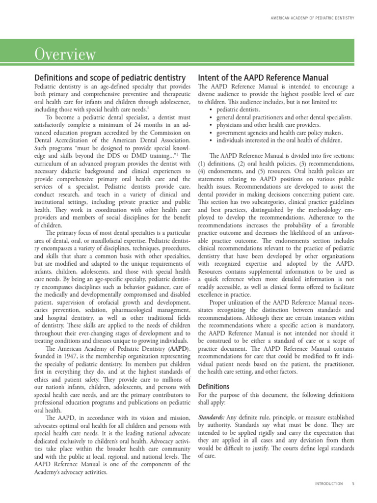 01 06 PediatricDentistry Definitions and Scope of Pediatric
