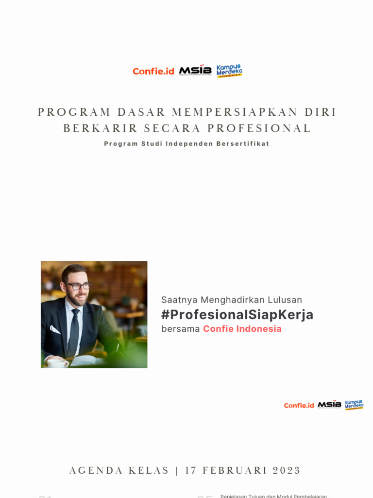 Program Siap Kerja Bersertifikat Confie | PDF