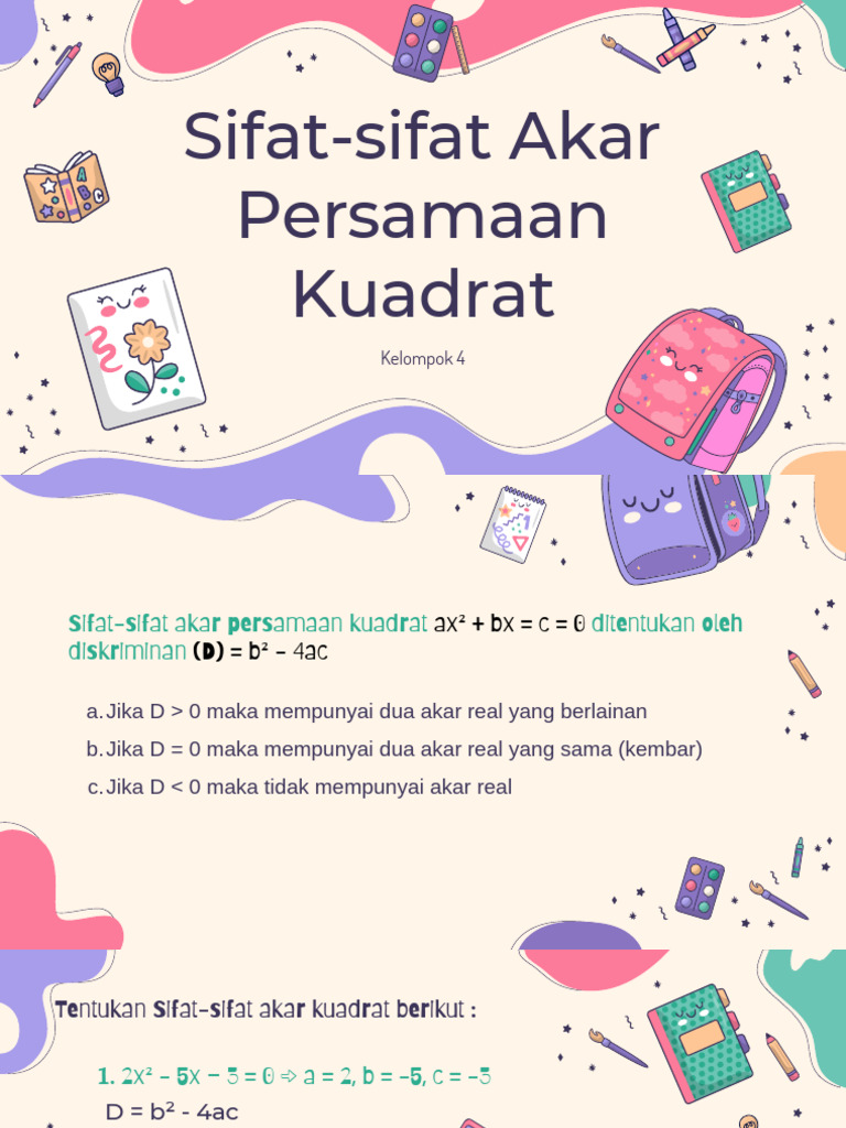 Sifat Akar Persamaan Kuadrat | PDF