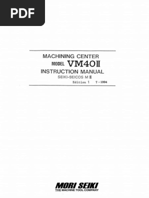 Instruction Manual Hitachi Seiki VM40II | PDF