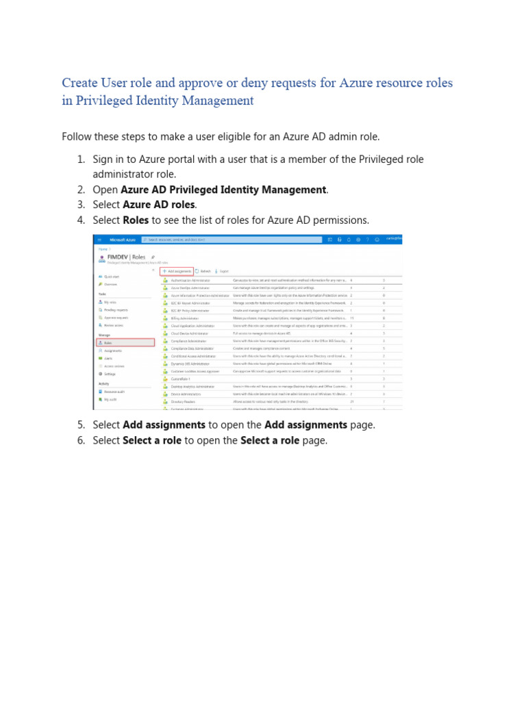 Azure PIM Role Assignment Guide | PDF | Computing | Cyberspace
