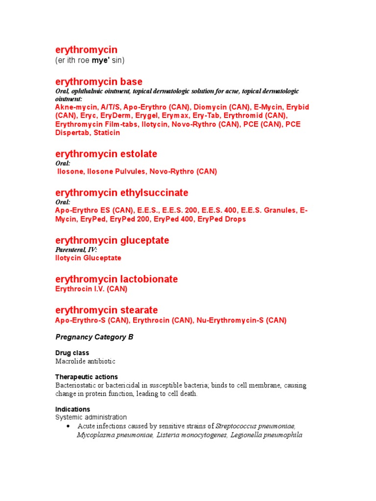 Stearate erythromycin 333 mg