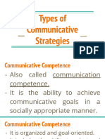 Types of Communicative Strategies