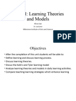 Unit III - Learning Theories & Models