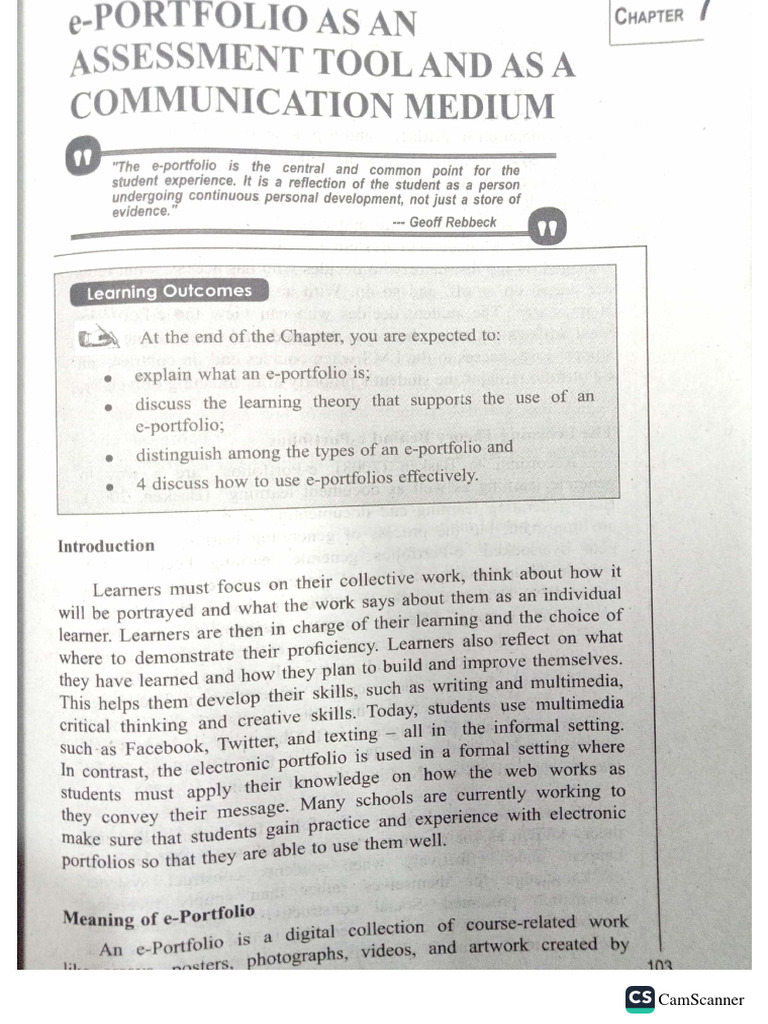 E Portfolio Assessment Pdf