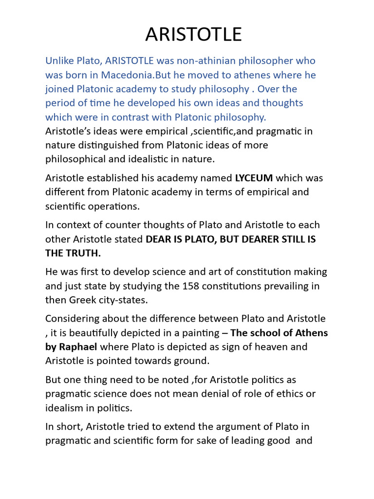 Aristotle Notes By Huzaif Pdf Aristotle Citizenship