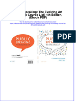 Public Speaking The Evolving Art Mindtap Course List 4th Edition Ebook PDF