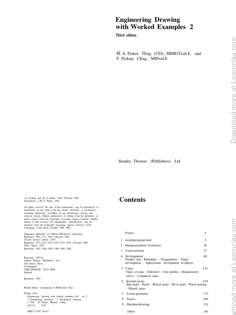 Engineering Drawing With Worked Examples 2, 3rd editionMA Parker, F