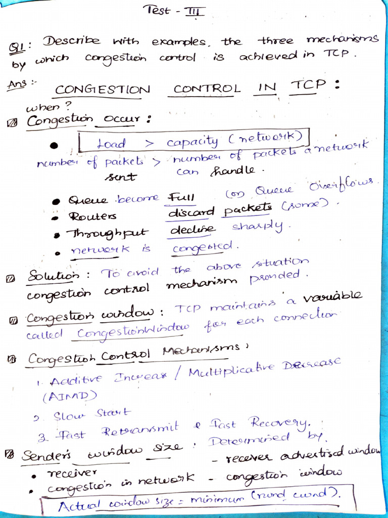 TCP Congestion Control Mechanisms | PDF | Network Congestion ...