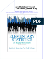 Elementary Statidtics in Social Research 12th Edition Ebook PDF