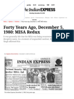 Forty Years Ago, December 5, 1980 - MISA Redux - The Indian Express