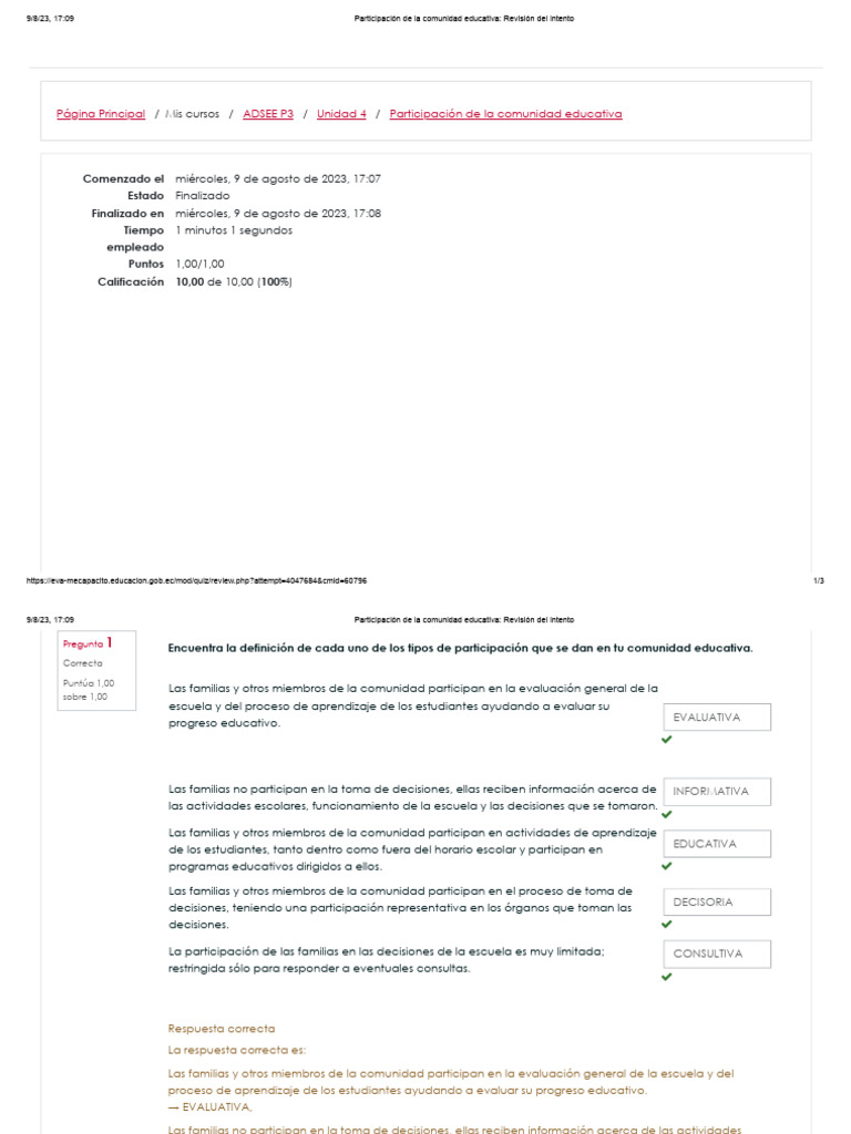 Participación en la Comunidad Educativa | PDF