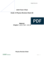 2223 Level L T3 Physics Final Revision Sheet - AK