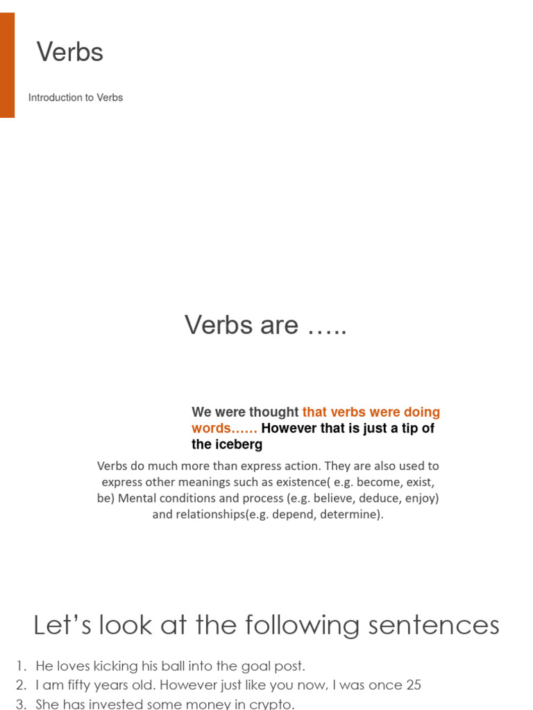 Verbs Video Slide | PDF