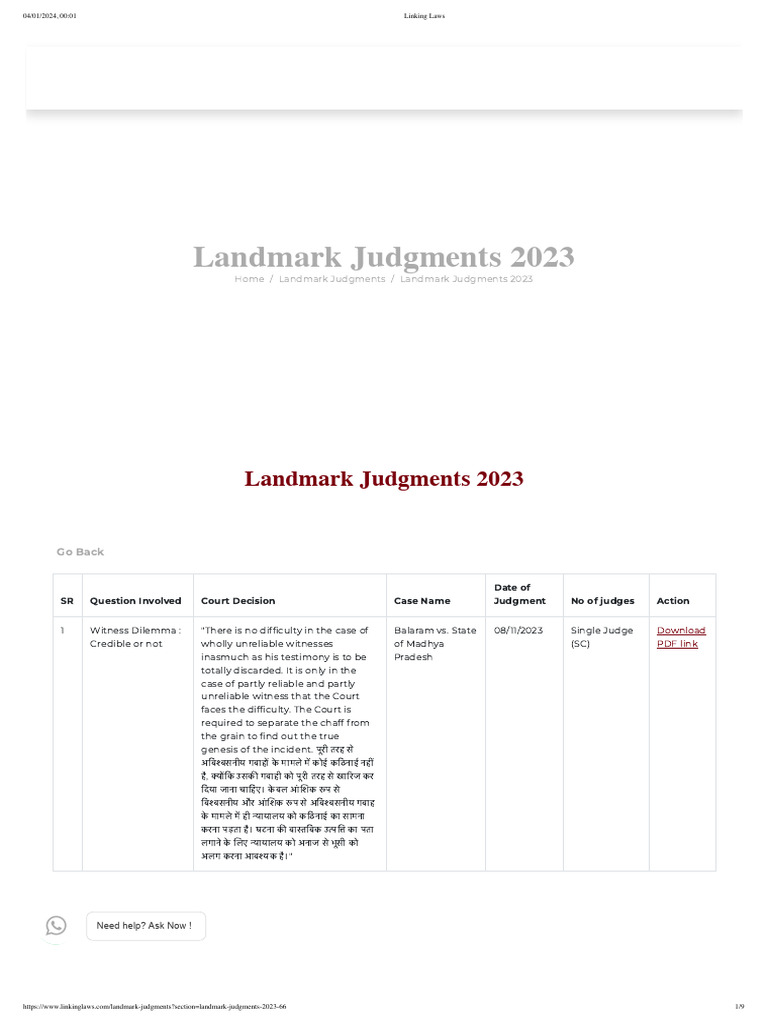 Linking Laws. - 2023 Judgments | PDF