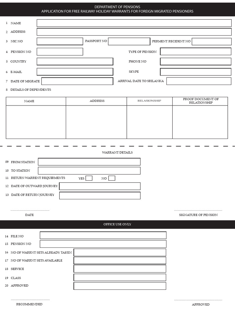 Free Railway Warrants for Pensioners | PDF