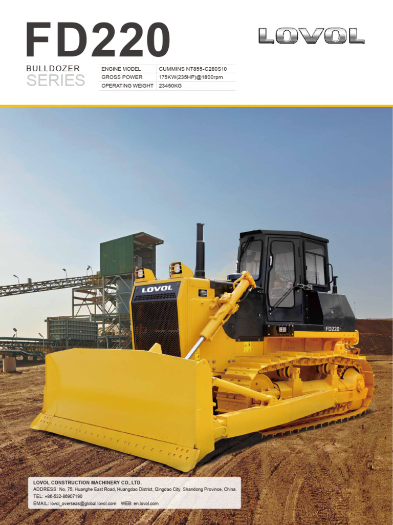 Lovol FD220 Bulldozer Specifications | PDF
